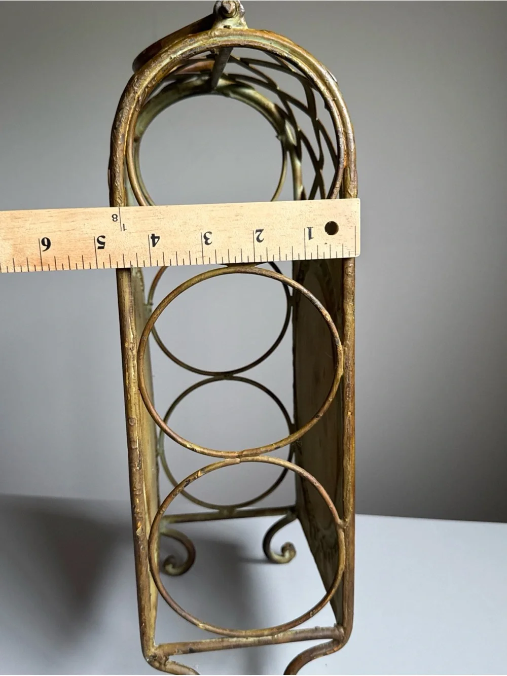 METAL TABLE TOP WINE 3 BOTTLE RACK HOLDER PINEAPPLE DECOR Theme Embossed Rustic
